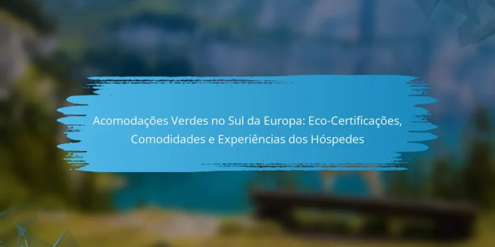 Acomodações Verdes no Sul da Europa: Eco-Certificações, Comodidades e Experiências dos Hóspedes