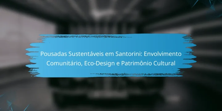 Pousadas Sustentáveis em Santorini: Envolvimento Comunitário, Eco-Design e Patrimônio Cultural