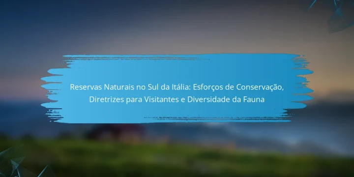 Reservas Naturais no Sul da Itália: Esforços de Conservação, Diretrizes para Visitantes e Diversidade da Fauna