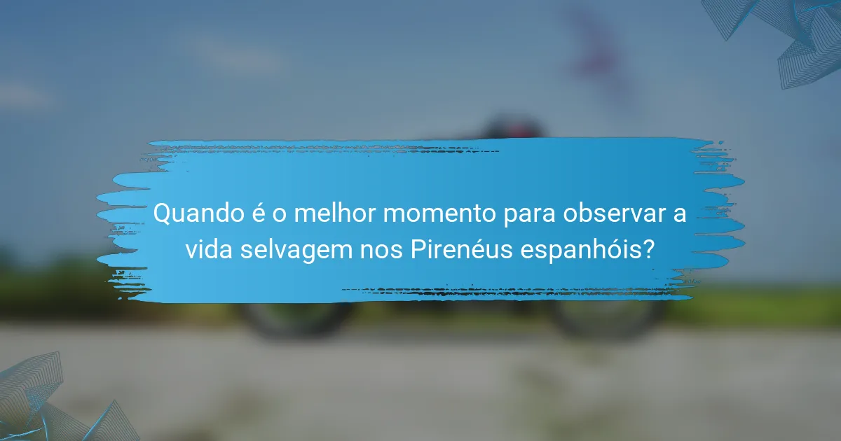 Quando é o melhor momento para observar a vida selvagem nos Pirenéus espanhóis?